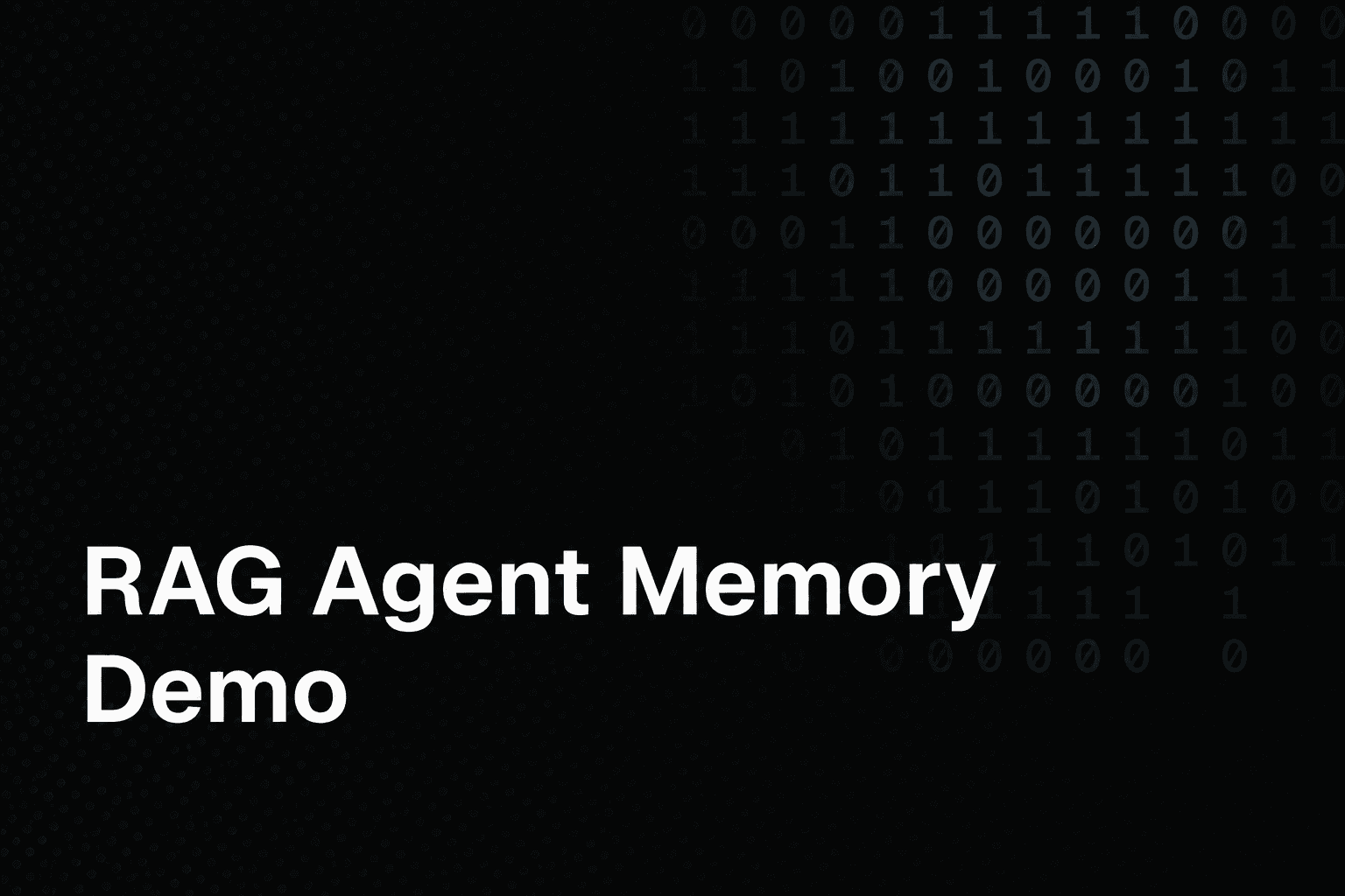 Customer Deployment Demo Project: RAG & Agent Memory Guide hero